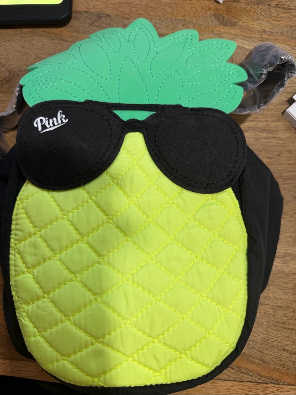 PINK Victoria's Secret Pineapple cooler Bag in Neon Green